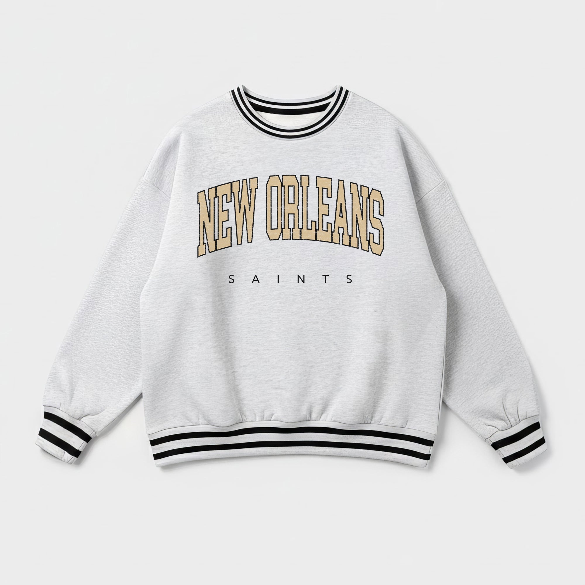 NEW ORLEANS SAINTS EASY ENERGY CREW FLEECE RINGER SWEATSHIRT
