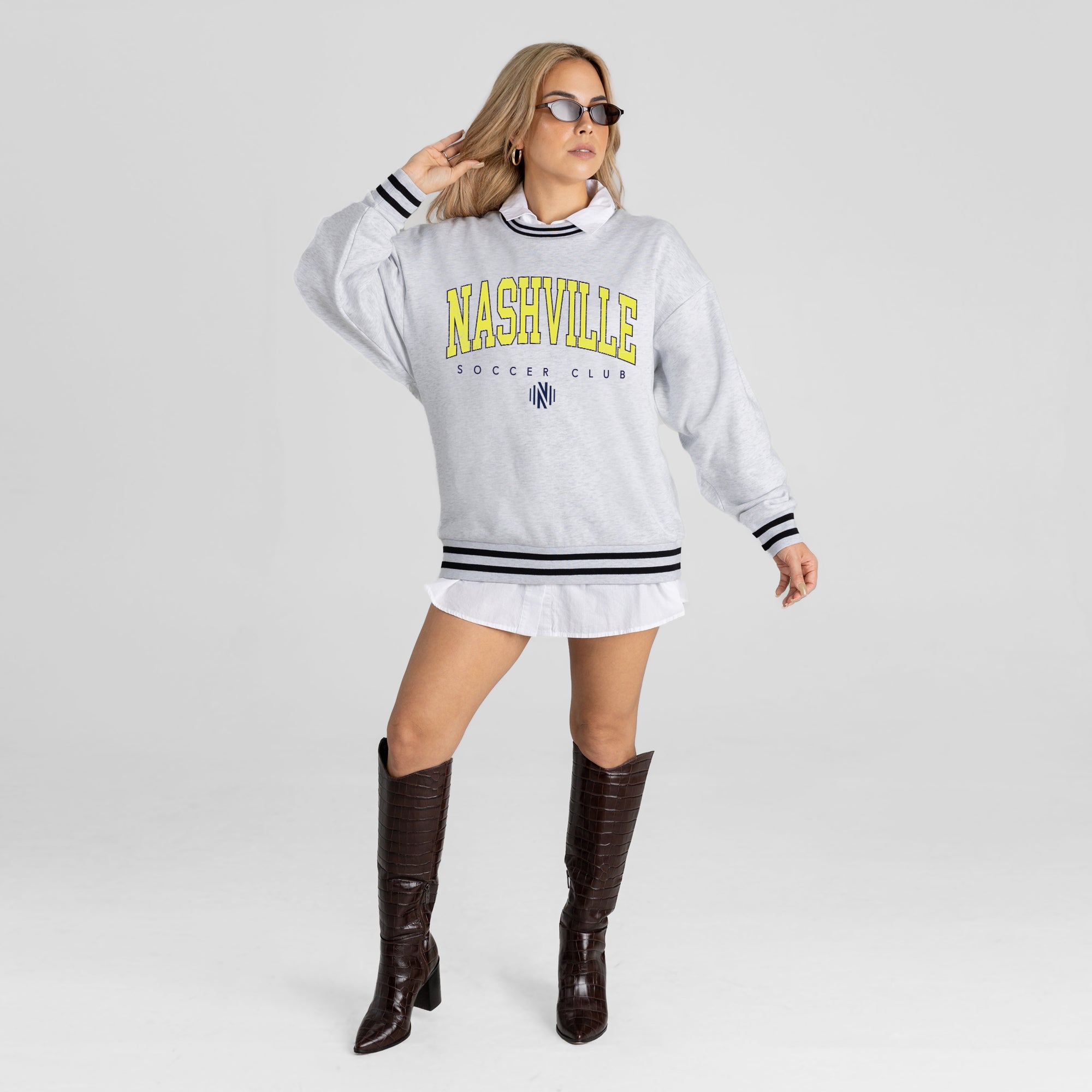 NASHVILLE SC EASY ENERGY CREW FLEECE RINGER SWEATSHIRT