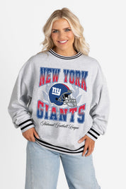 NEW YORK GIANTS FADE ROUTE CREW FLEECE RINGER SWEATSHIRT