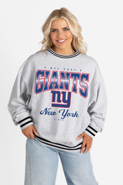 NEW YORK GIANTS GRIDIRON DRIVE CREW FLEECE RINGER SWEATSHIRT