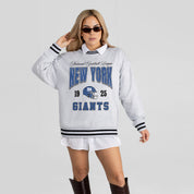 NEW YORK GIANTS COOL VIBES CREW FLEECE RINGER SWEATSHIRT