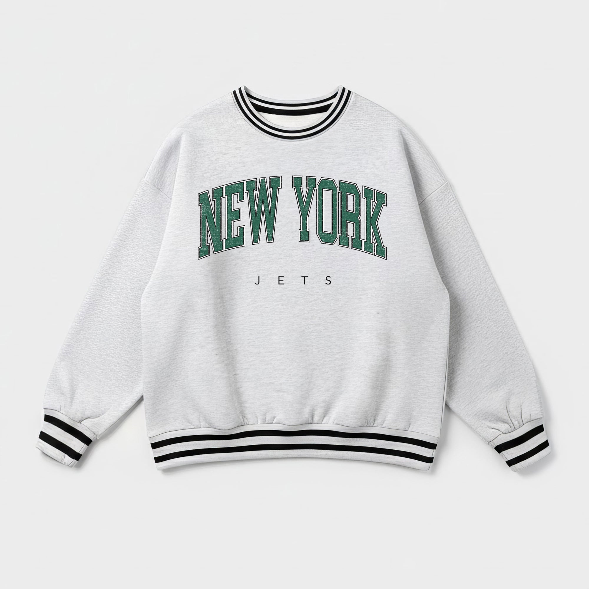 NEW YORK JETS EASY ENERGY CREW FLEECE RINGER SWEATSHIRT