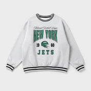 NEW YORK JETS COOL VIBES CREW FLEECE RINGER SWEATSHIRT