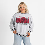 OKLAHOMA SOONERS SHOWDOWN CREW FLEECE RINGER SWEATSHIRT