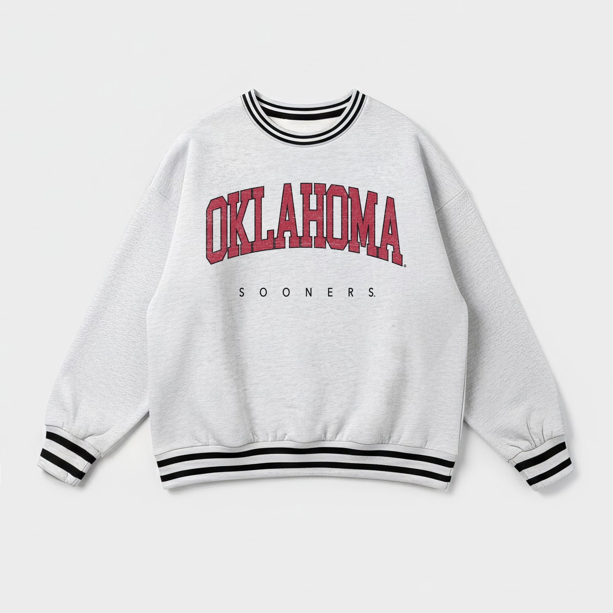 OKLAHOMA SOONERS EASY ENERGY CREW FLEECE RINGER SWEATSHIRT