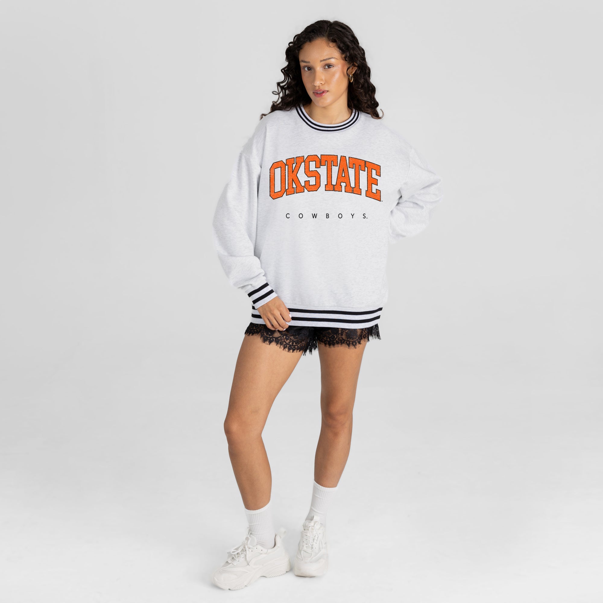 OKLAHOMA STATE COWBOYS EASY ENERGY CREW FLEECE RINGER SWEATSHIRT