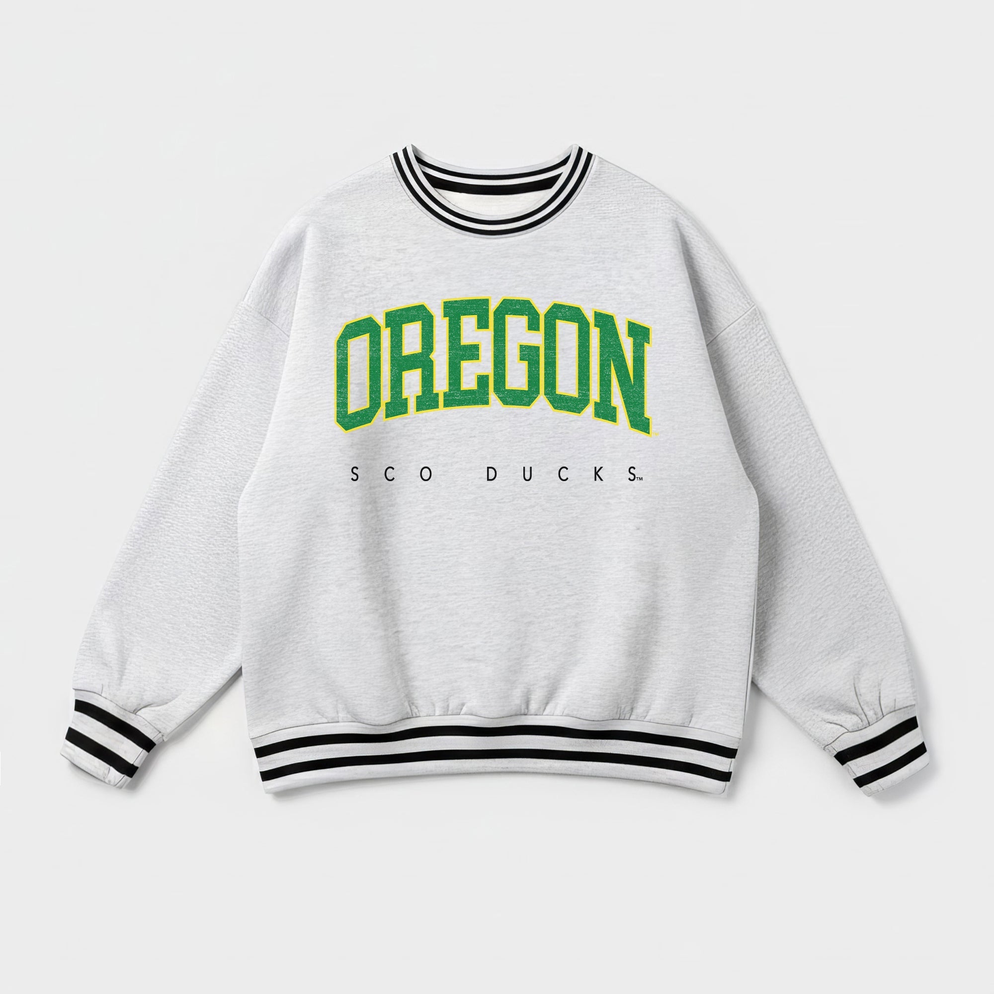 OREGON DUCKS EASY ENERGY CREW FLEECE RINGER SWEATSHIRT