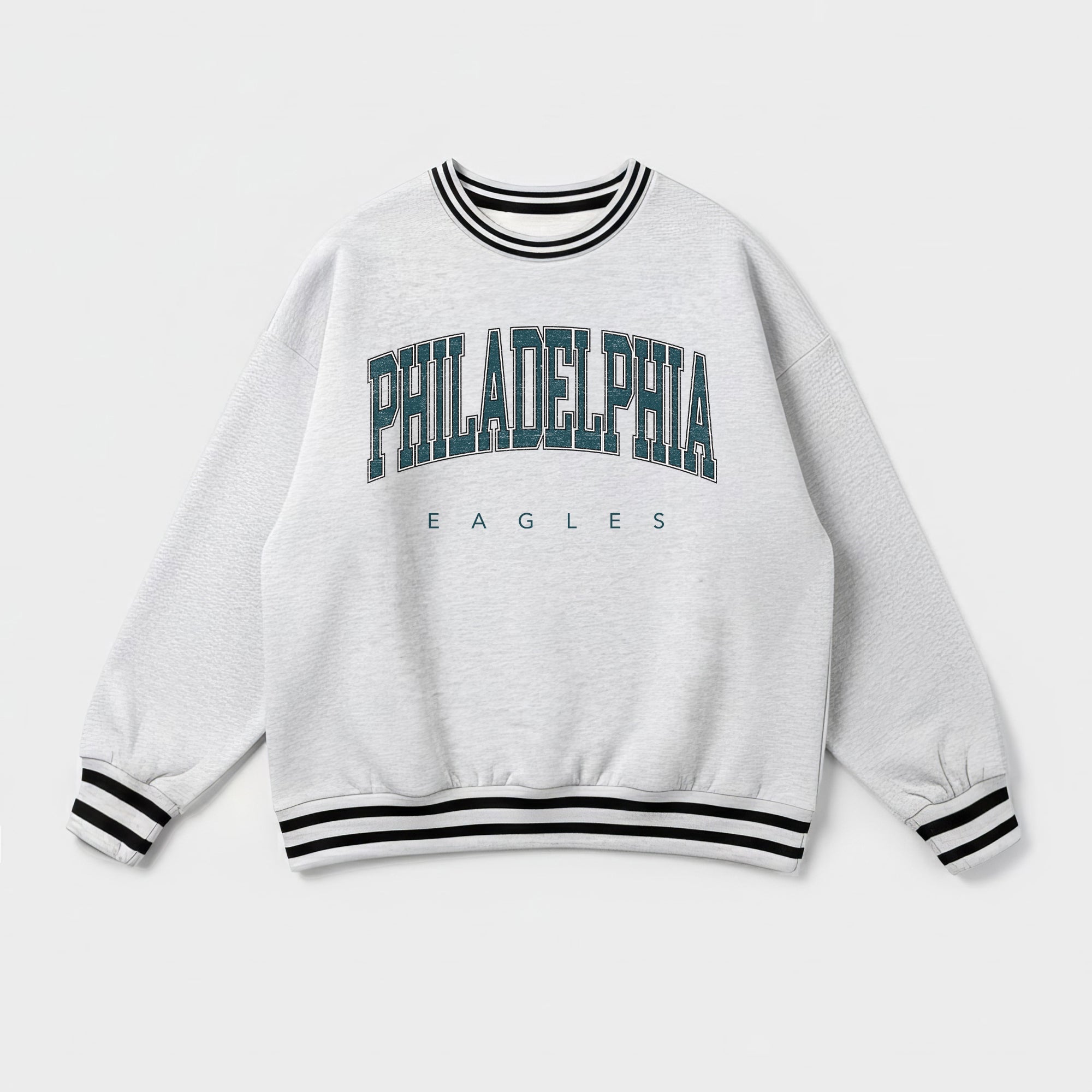 PHILADELPHIA EAGLES EASY ENERGY CREW FLEECE RINGER SWEATSHIRT