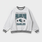PHILADELPHIA EAGLES COOL VIBES CREW FLEECE RINGER SWEATSHIRT