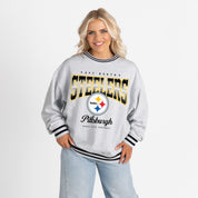 PITTSBURGH STEELERS GRIDIRON DRIVE CREW FLEECE RINGER SWEATSHIRT
