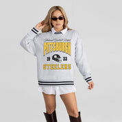 PITTSBURGH STEELERS COOL VIBES CREW FLEECE RINGER SWEATSHIRT