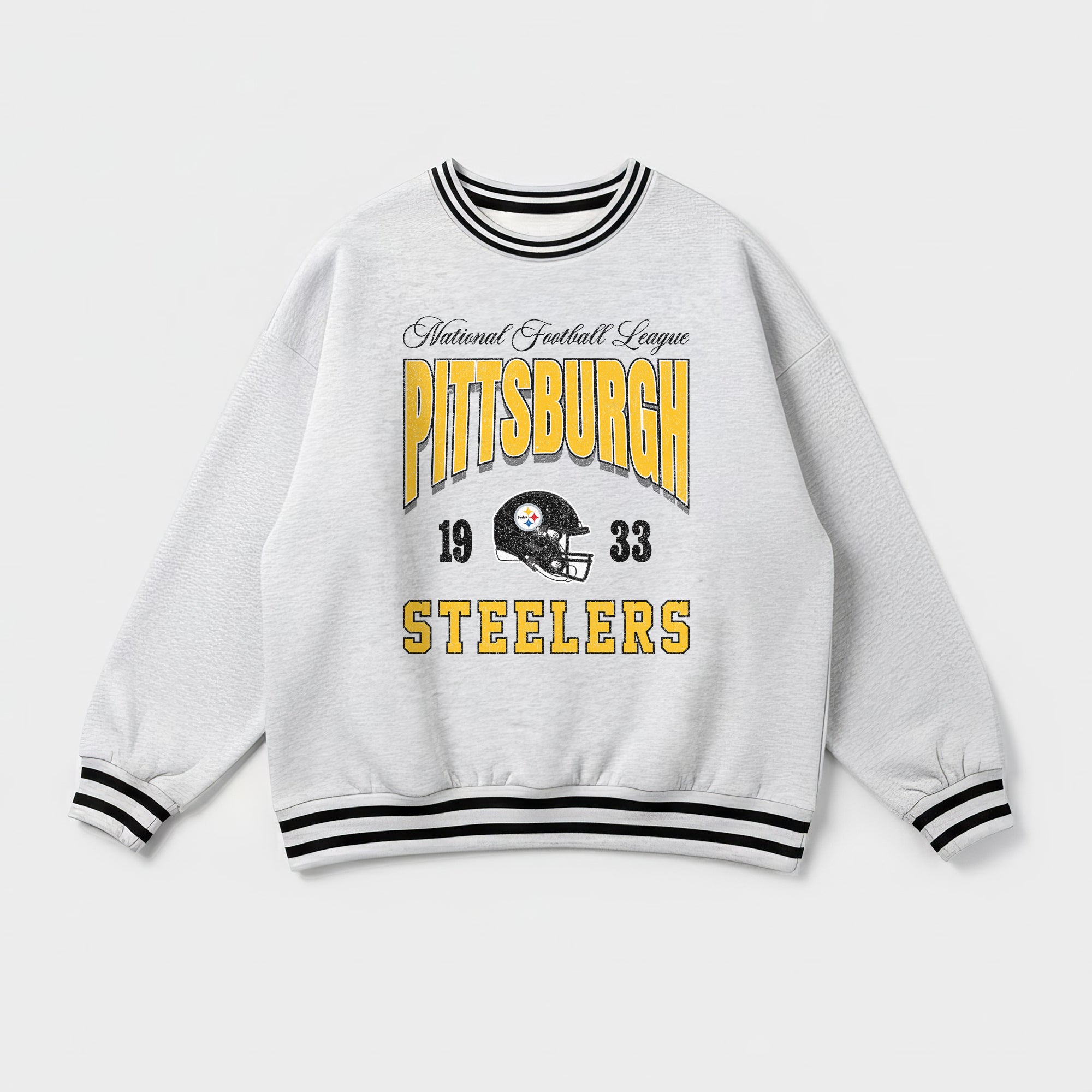 PITTSBURGH STEELERS COOL VIBES CREW FLEECE RINGER SWEATSHIRT
