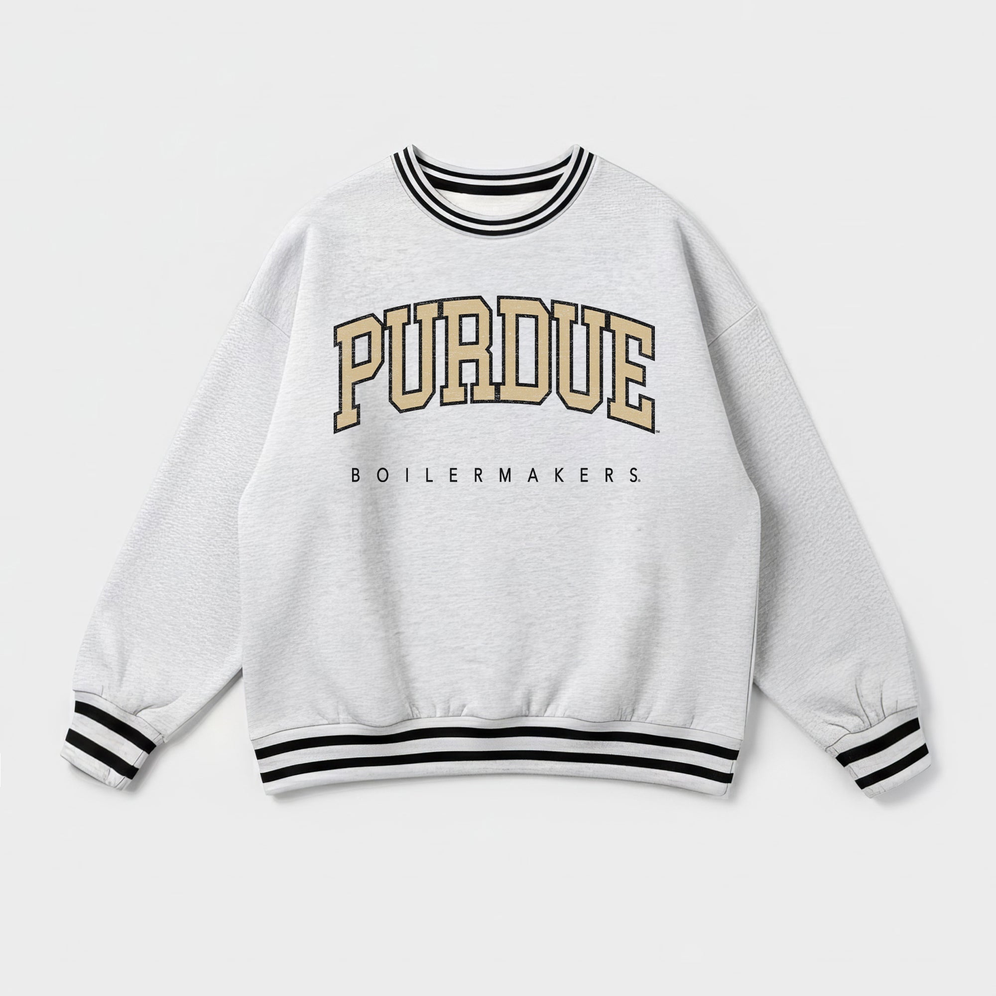 PURDUE BOILERMAKERS EASY ENERGY CREW FLEECE RINGER SWEATSHIRT