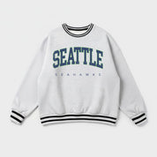 SEATTLE SEAHAWKS EASY ENERGY CREW FLEECE RINGER SWEATSHIRT