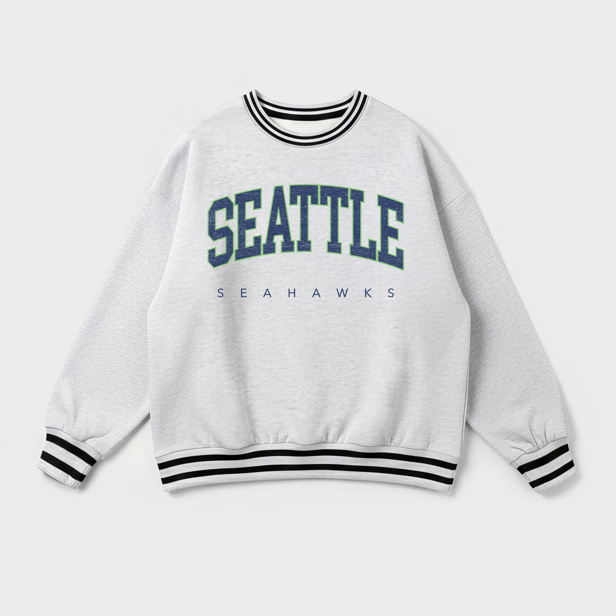 SEATTLE SEAHAWKS EASY ENERGY CREW FLEECE RINGER SWEATSHIRT