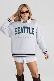 SEATTLE SEAHAWKS EASY ENERGY CREW FLEECE RINGER SWEATSHIRT