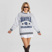 SEATTLE SEAHAWKS COOL VIBES CREW FLEECE RINGER SWEATSHIRT