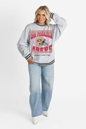 SAN FRANCISCO 49ERS FADE ROUTE CREW FLEECE RINGER SWEATSHIRT