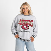 SAN FRANCISCO 49ERS GRIDIRON DRIVE CREW FLEECE RINGER SWEATSHIRT