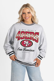 SAN FRANCISCO 49ERS GRIDIRON DRIVE CREW FLEECE RINGER SWEATSHIRT