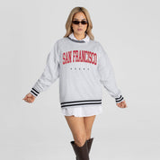 SAN FRANCISCO 49ERS EASY ENERGY CREW FLEECE RINGER SWEATSHIRT