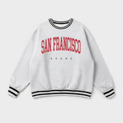 SAN FRANCISCO 49ERS EASY ENERGY CREW FLEECE RINGER SWEATSHIRT
