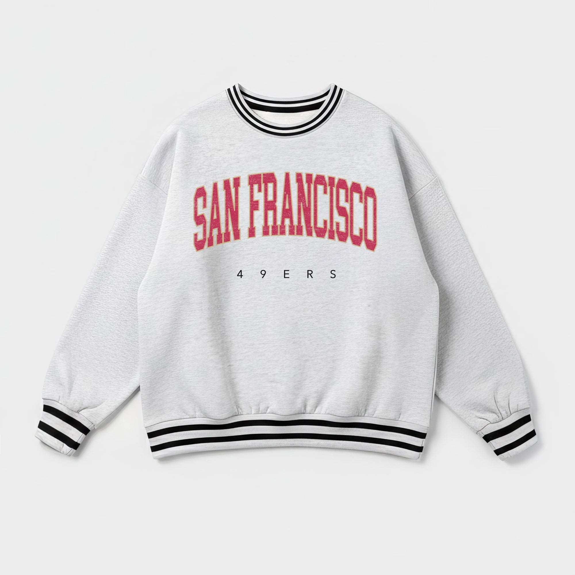 SAN FRANCISCO 49ERS EASY ENERGY CREW FLEECE RINGER SWEATSHIRT