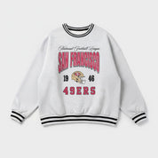 SAN FRANCISCO 49ERS COOL VIBES CREW FLEECE RINGER SWEATSHIRT