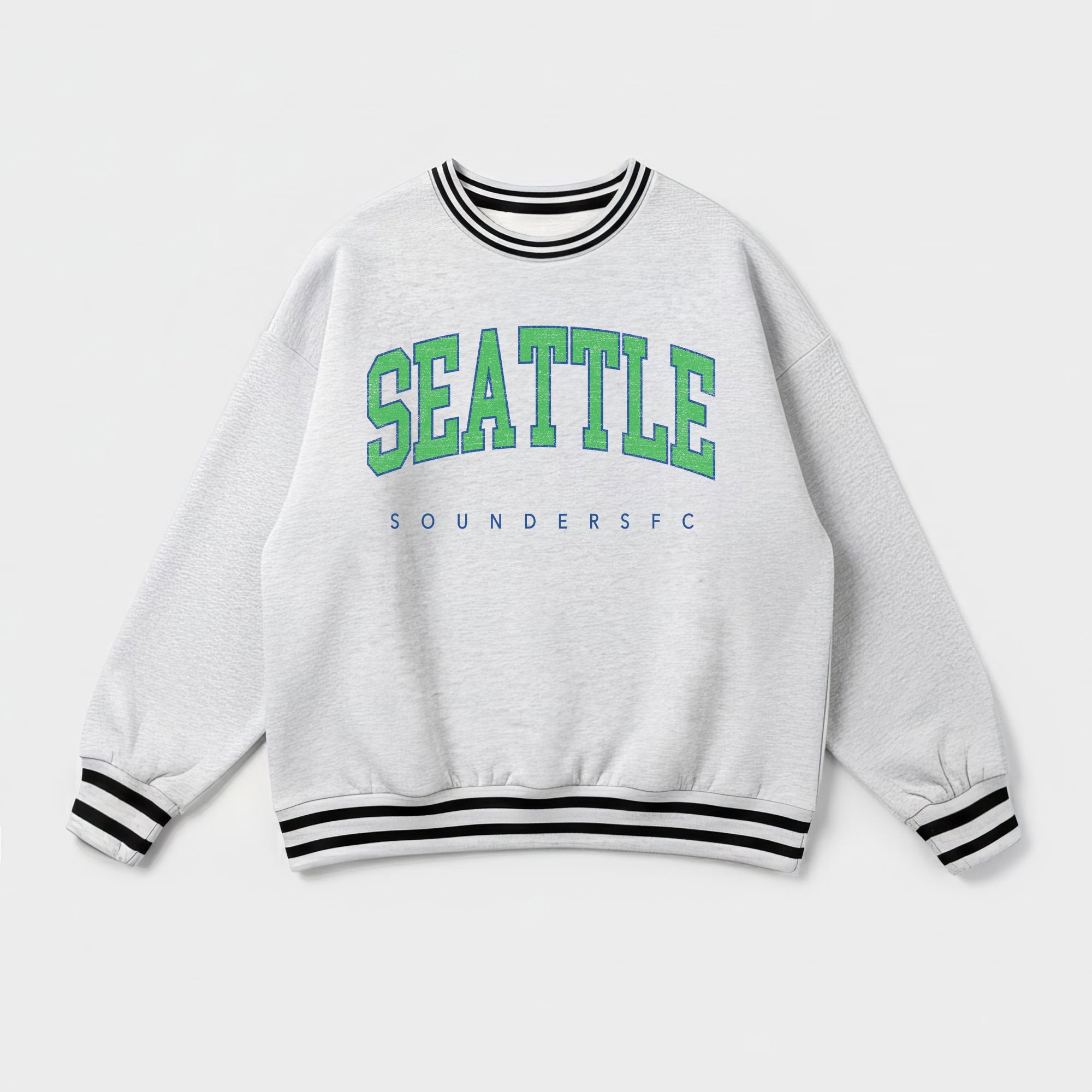 SEATTLE SOUNDERS FC EASY ENERGY CREW FLEECE RINGER SWEATSHIRT