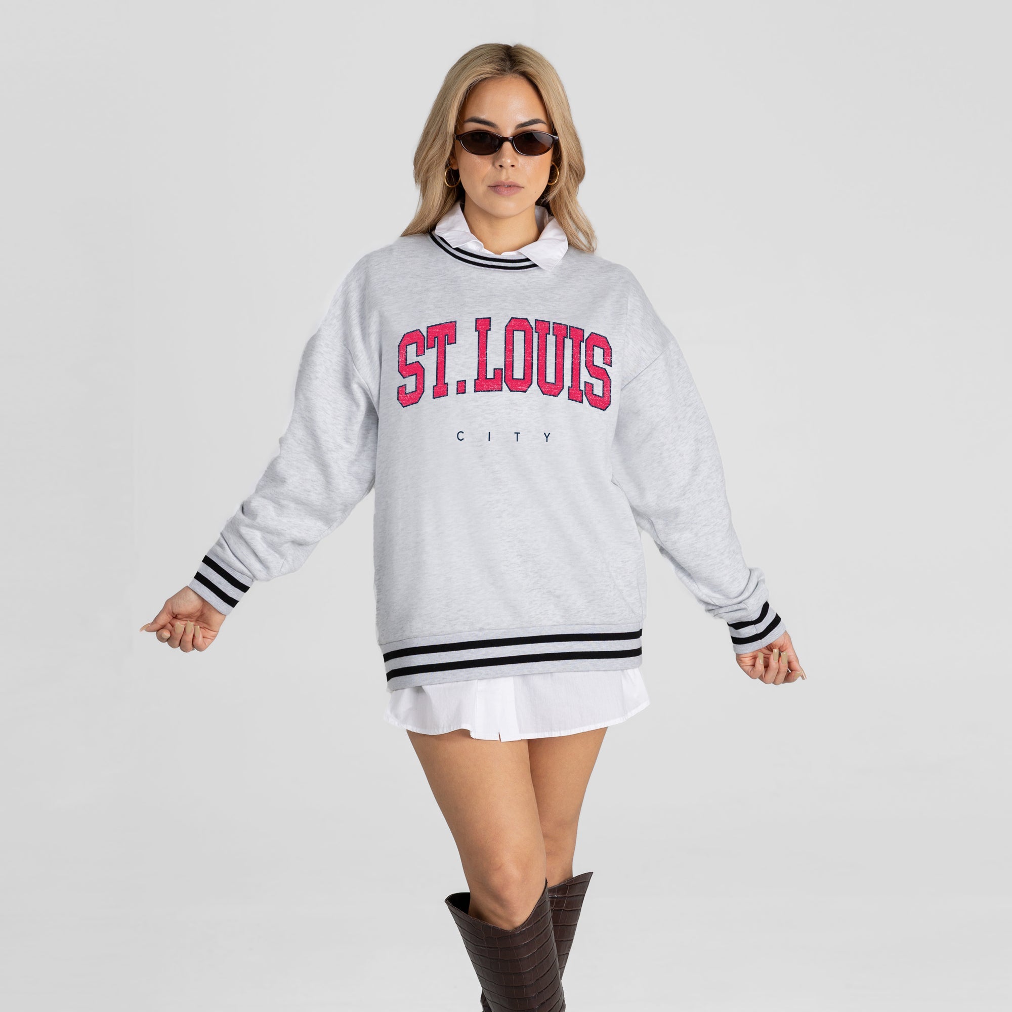 ST. LOUIS CITY SC EASY ENERGY CREW FLEECE RINGER SWEATSHIRT
