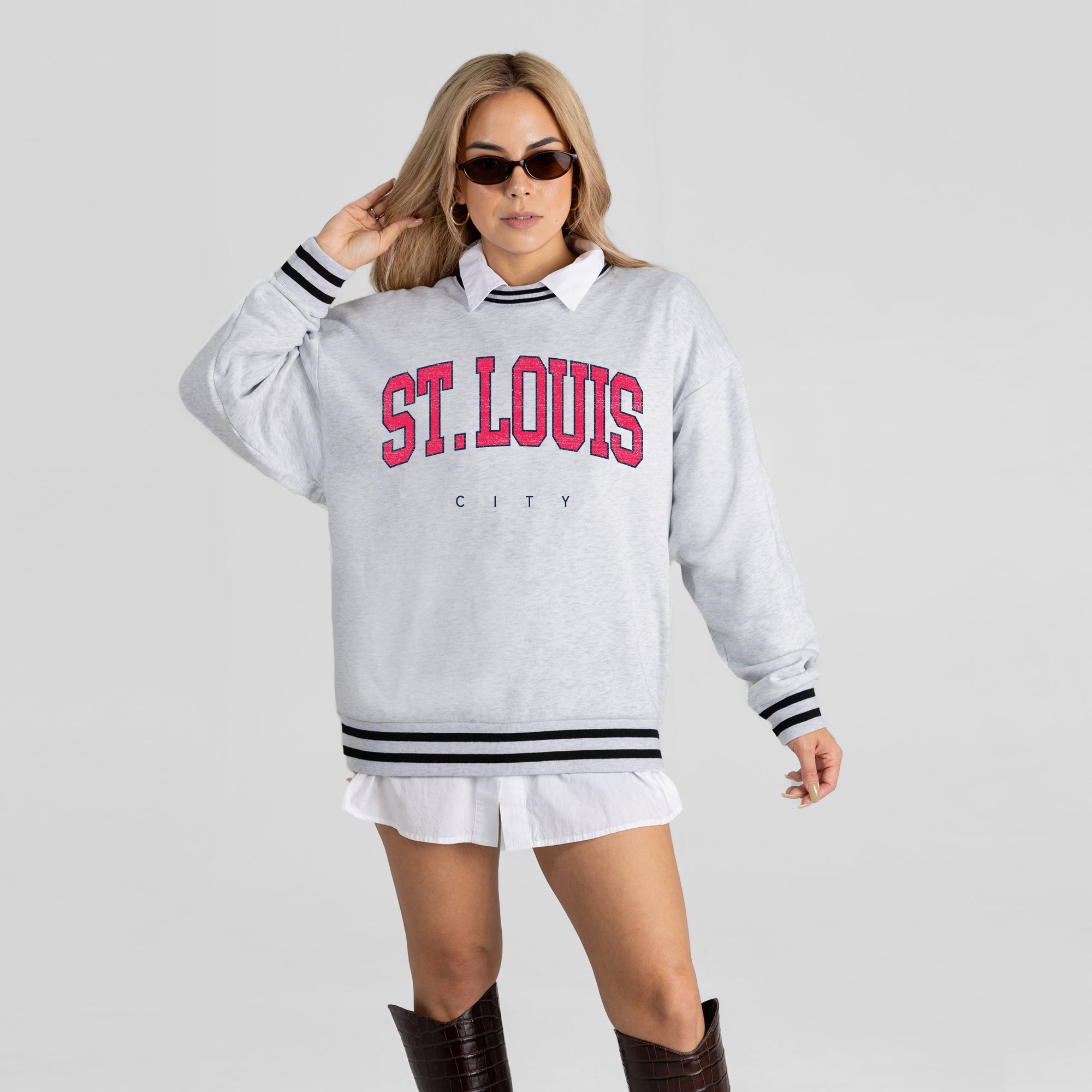 ST. LOUIS CITY SC EASY ENERGY CREW FLEECE RINGER SWEATSHIRT