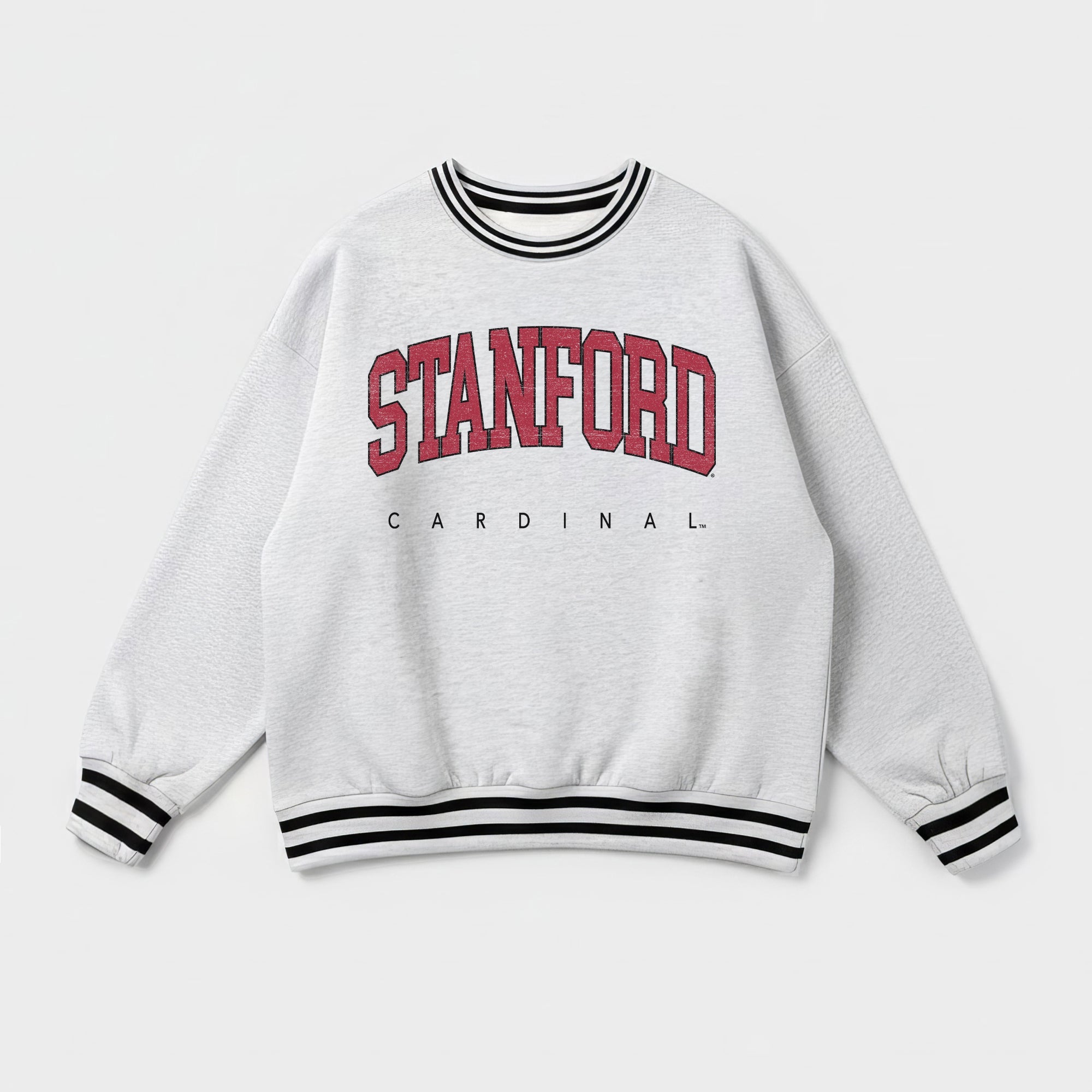 STANFORD CARDINAL EASY ENERGY CREW FLEECE RINGER SWEATSHIRT