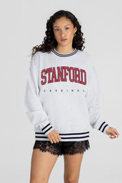 STANFORD CARDINAL EASY ENERGY CREW FLEECE RINGER SWEATSHIRT