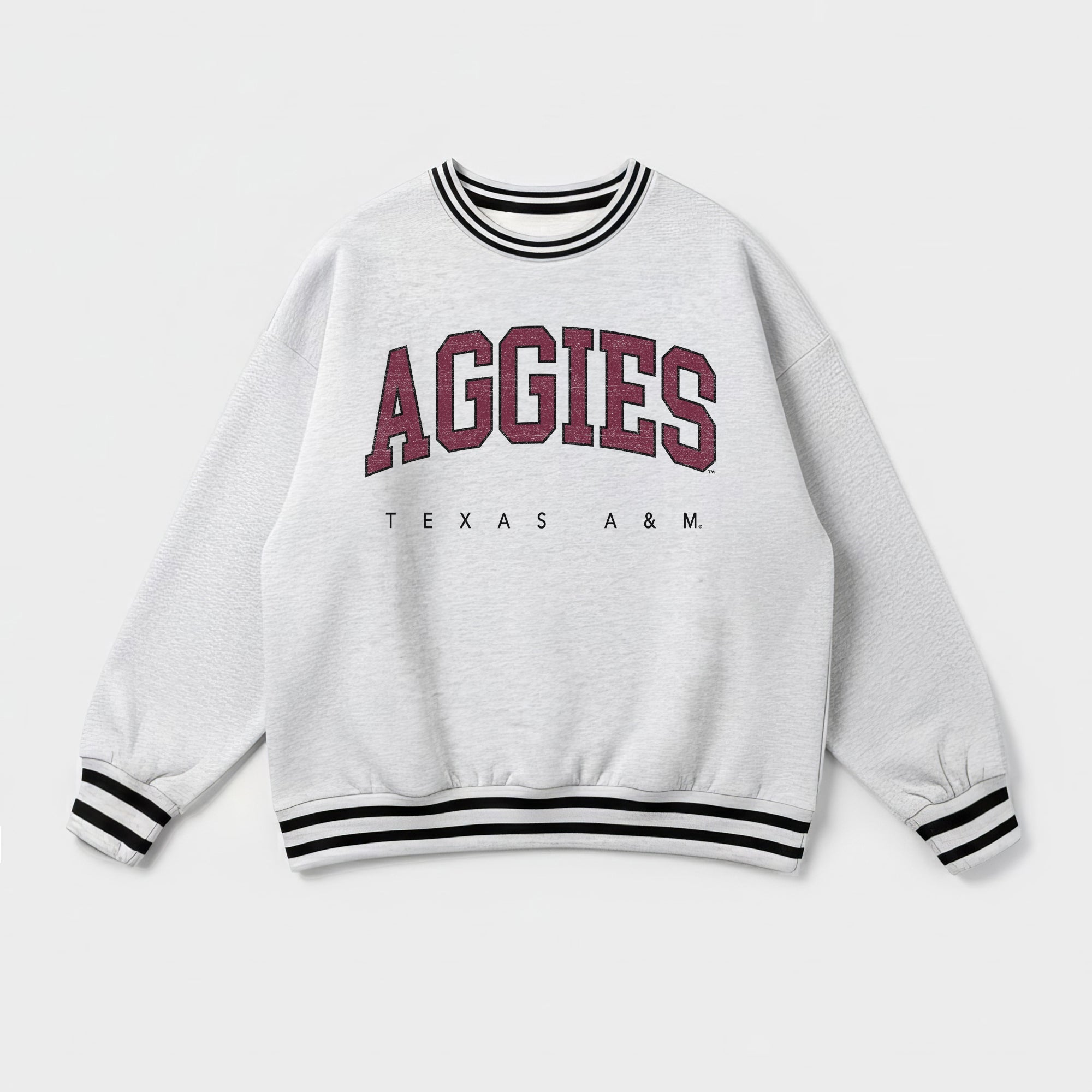 TEXAS A&M AGGIES EASY ENERGY CREW FLEECE RINGER SWEATSHIRT