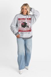 TAMPA BAY BUCCANEERS FADE ROUTE CREW FLEECE RINGER SWEATSHIRT