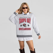 TAMPA BAY BUCCANEERS COOL VIBES CREW FLEECE RINGER SWEATSHIRT