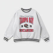 TAMPA BAY BUCCANEERS COOL VIBES CREW FLEECE RINGER SWEATSHIRT