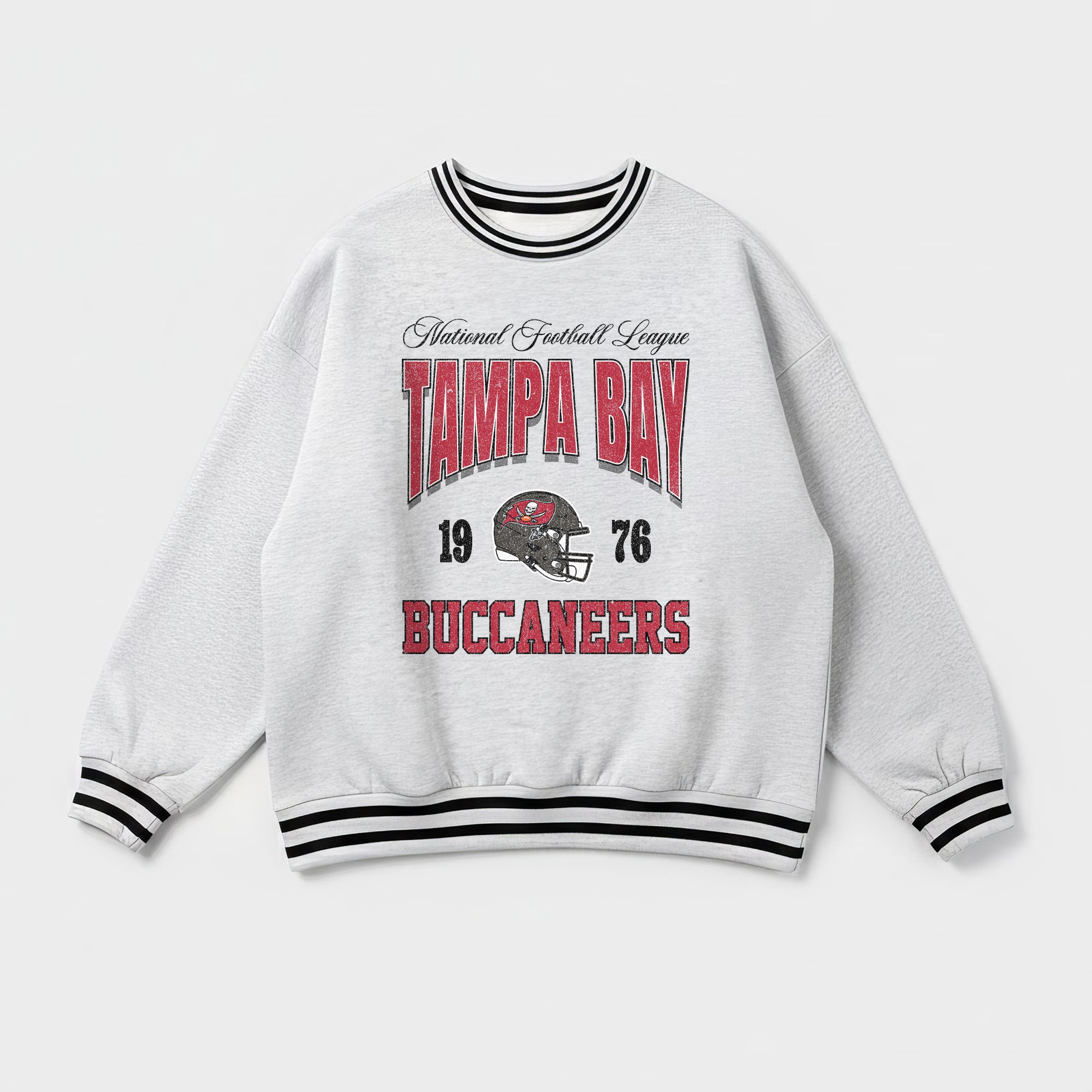TAMPA BAY BUCCANEERS COOL VIBES CREW FLEECE RINGER SWEATSHIRT