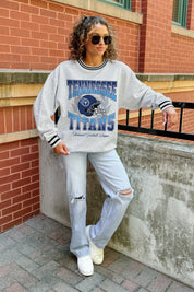 TENNESSEE TITANS FADE ROUTE CREW FLEECE RINGER SWEATSHIRT