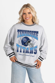 TENNESSEE TITANS FADE ROUTE CREW FLEECE RINGER SWEATSHIRT