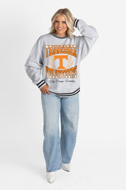 TENNESSEE VOLUNTEERS FADE ROUTE CREW FLEECE RINGER SWEATSHIRT