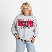 OHIO STATE BUCKEYES SHOWDOWN CREW FLEECE RINGER SWEATSHIRT