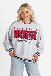OHIO STATE BUCKEYES SHOWDOWN CREW FLEECE RINGER SWEATSHIRT