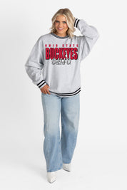OHIO STATE BUCKEYES SHOWDOWN CREW FLEECE RINGER SWEATSHIRT