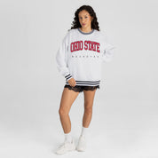 OHIO STATE BUCKEYES EASY ENERGY CREW FLEECE RINGER SWEATSHIRT
