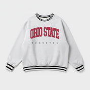 OHIO STATE BUCKEYES EASY ENERGY CREW FLEECE RINGER SWEATSHIRT