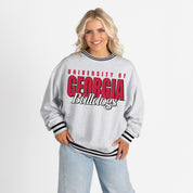 GEORGIA BULLDOGS SHOWDOWN CREW FLEECE RINGER SWEATSHIRT