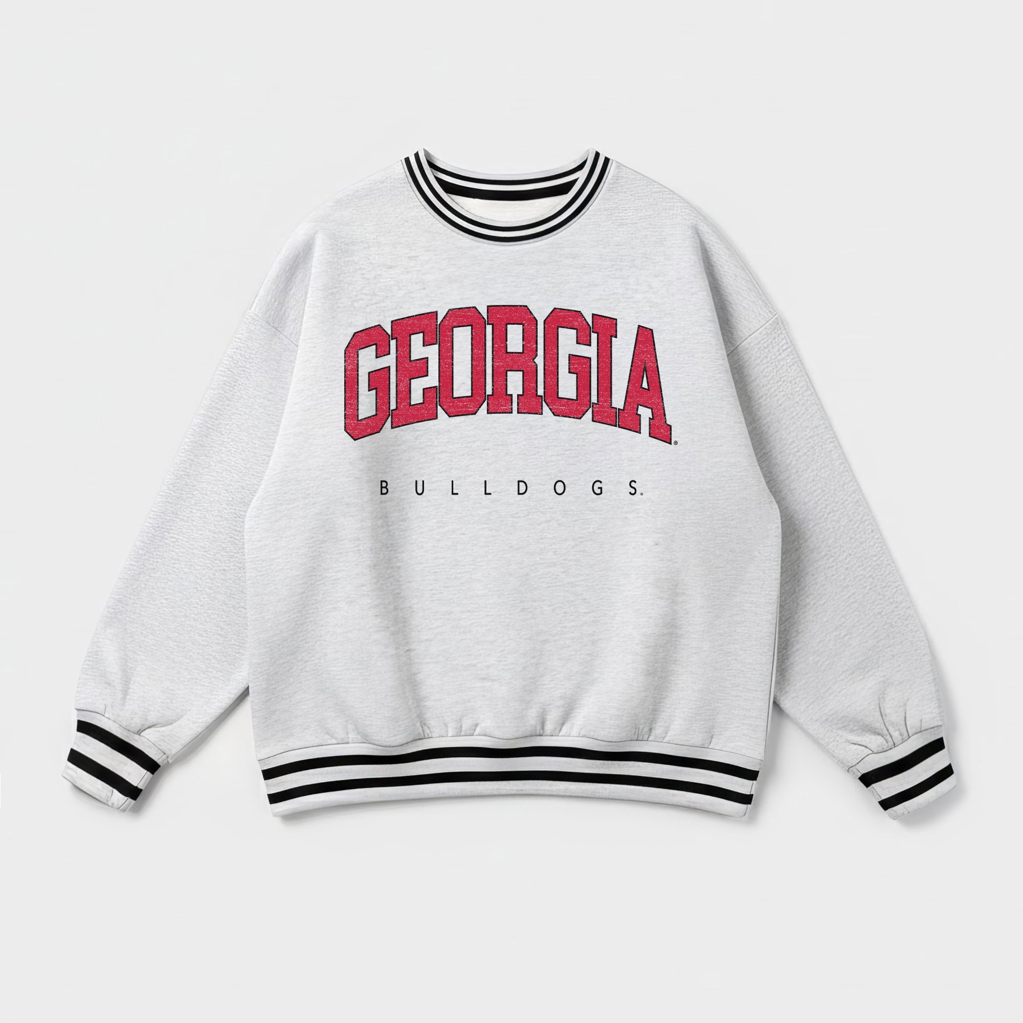 GEORGIA BULLDOGS EASY ENERGY CREW FLEECE RINGER SWEATSHIRT