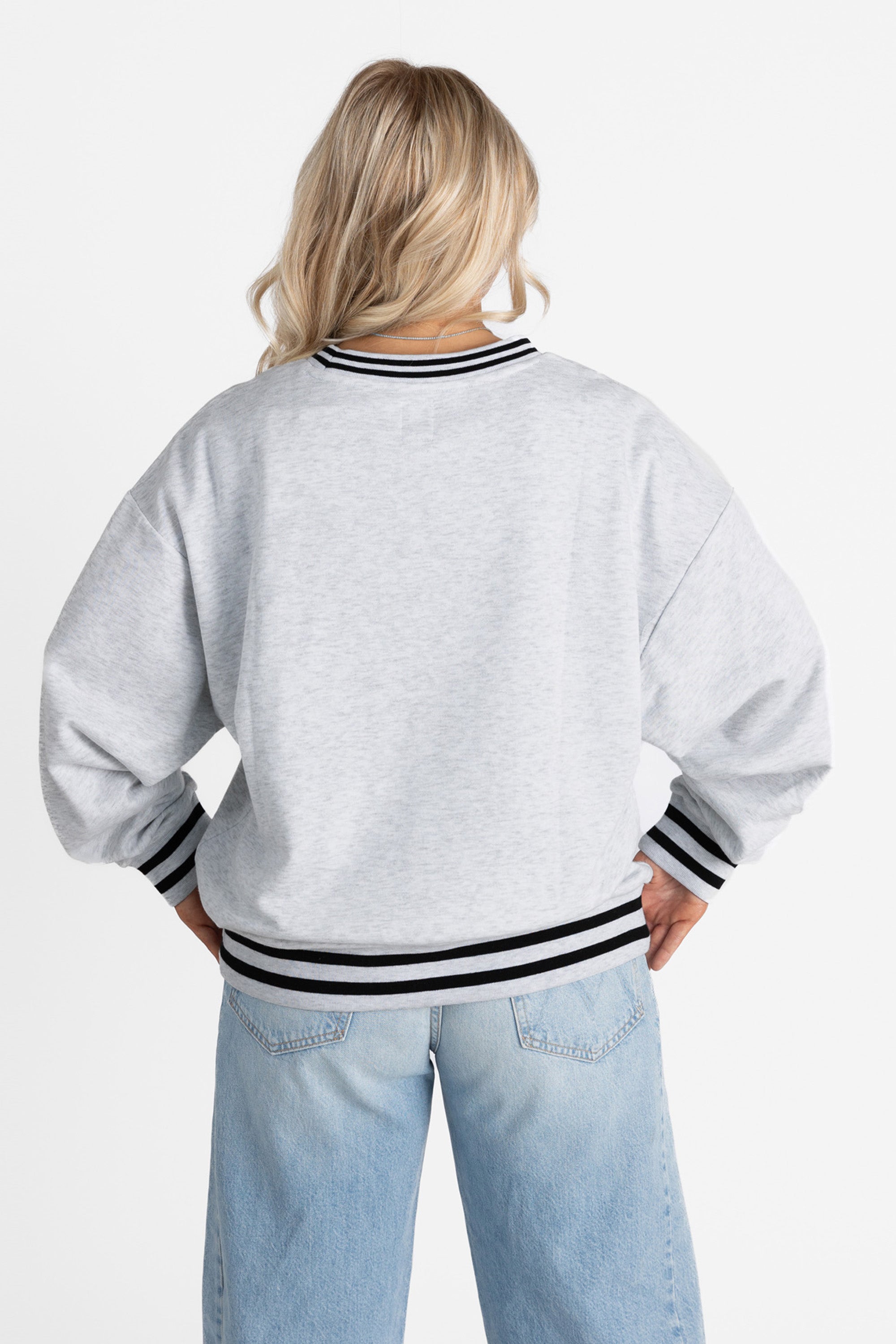 TEAM USA VICTORY STRIPE CREW FLEECE RINGER STRIPE SWEATSHIRT