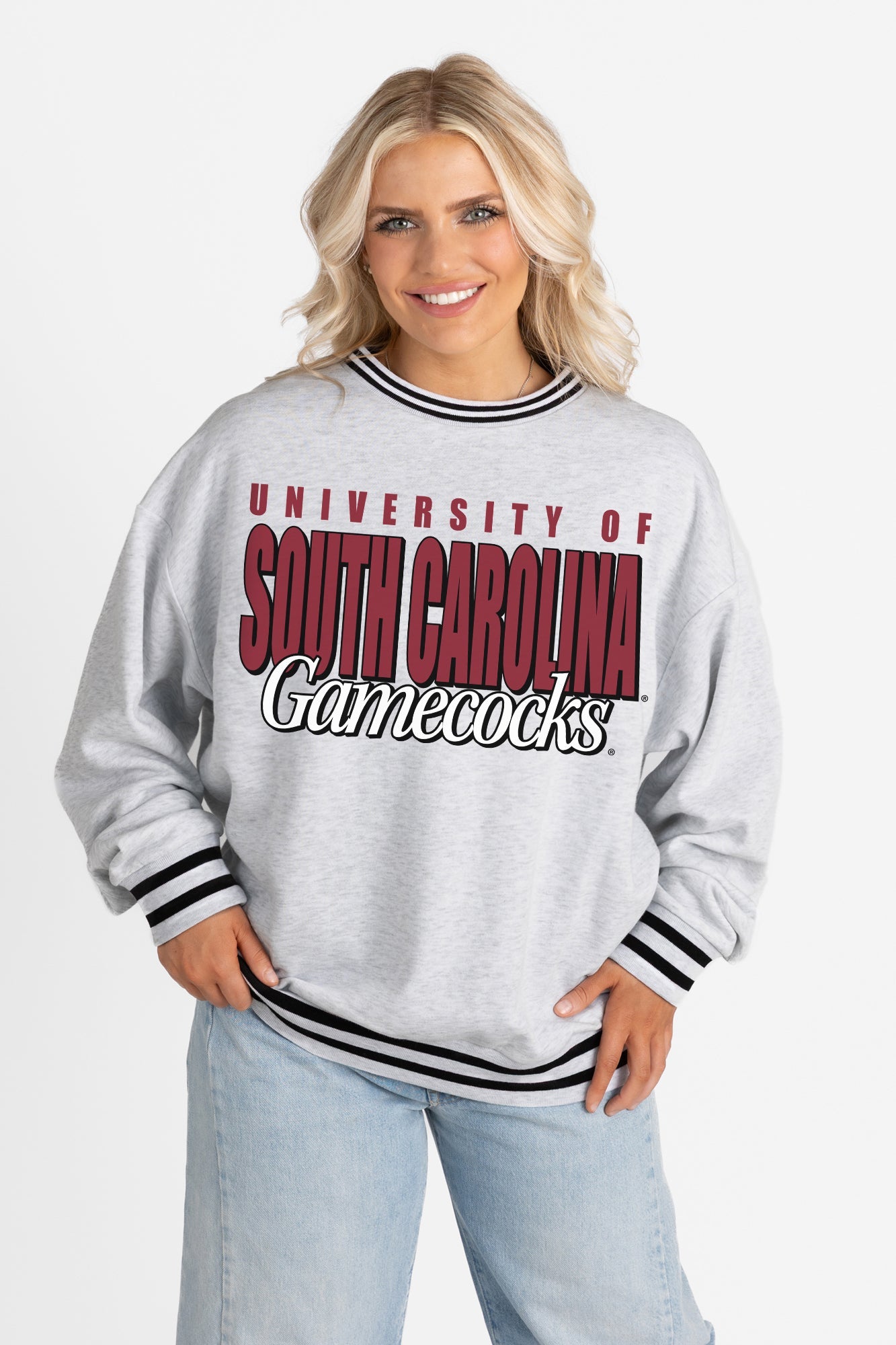 SOUTH CAROLINA GAMECOCKS SHOWDOWN CREW FLEECE RINGER SWEATSHIRT